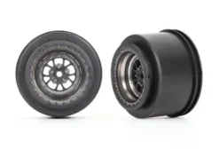 Traxxas Wheels, Weld satin black chrome (rear) (2) – TRX9473A