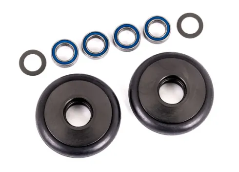 Traxxas Wheels, wheelie bar, 6061-T6 aluminum (gray-anodized) (2)/ 5x8x2.5mm ball bearings (4)/ o-rings (2)/ 5x8x0.3mm TW (2) – TRX9461T