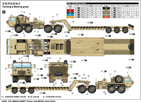 Trumpeter M983A2 HEMTT Tractor with M870A1 Semi- Trailer in 1:35 bouwpakket