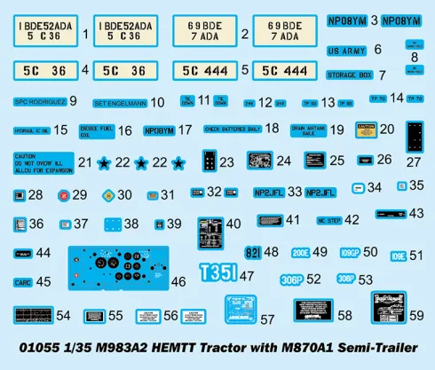 Trumpeter M983A2 HEMTT Tractor with M870A1 Semi- Trailer in 1:35 bouwpakket