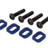 TRX7759 –Washers, motor mount, aluminum blue-anodized 4/ 4x18mm BCS 4