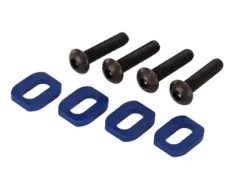 TRX7759 –Washers, motor mount, aluminum blue-anodized 4/ 4x18mm BCS 4
