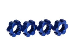 TRX7756X – Wheel hubs, hex, aluminum (blue-anodized) (4)