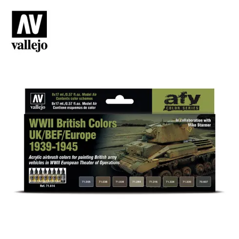 Vallejo WWII British Colors UK/BEF/Europe 1939-1945 -71.614