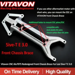 VITAVON CNC Alu7075 Front Chassis Brace voor Losi 5ive-T E 3.0