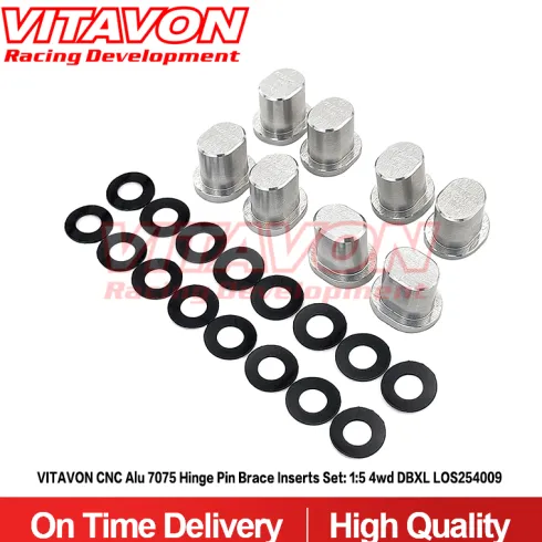 VITAVON CNC Alu 7075 Hinge Pin Brace Inserts Set – 1/5 4WD DBXL (LOS254009)