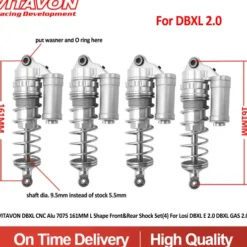 VITAVON CNC Aluminium 7075 L-Shape Schokdemperset (4 stuks) voor LOSI DBXL 2.0 / DBXL GAS