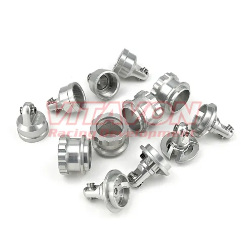 VITAVON CNC Aluminium 7075 Shock Cap Set & Shock Collar Spacer – 10mm Verlengd – voor XRT & X-MAXX