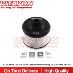 VITAVON CNC Alu 7075 V2 Diff Case / Differential Housing voor LOSI DBXL E 2.0 – 1/5