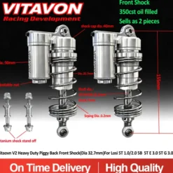 VITAVON CNC Alu7075 V2 Heavy Duty Piggy Back Voorzijde Schokdemper voor Losi 5ive-T en 5B 1/5