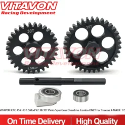 VITAVON CNC 45# HD 1.5Mod Pinion & Spur Gear Overdrive Combo 30/35 – Voor Traxxas X-MAXX / XRT 1/5