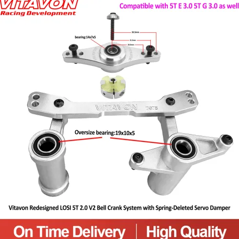 Vitavon V2 Bell Crank Systeem met Servo Saver Demper voor LOSI 5IVE-T