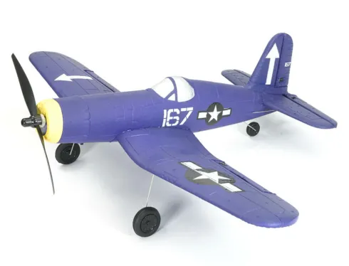 Volantex Corsair F4U V2 Blauw 400mm 4-kanaals elektro vliegtuig met gyroscoop RTF (Versie 2024)