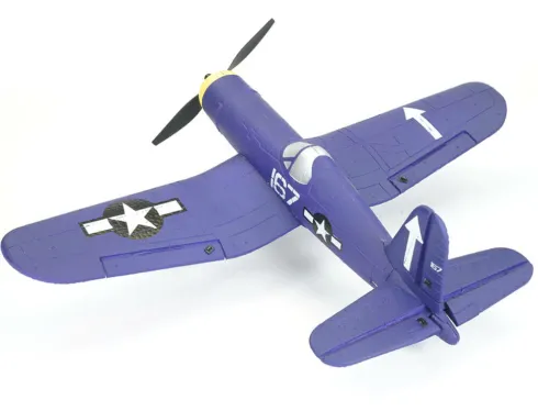 Volantex Corsair F4U V2 Blauw 400mm 4-kanaals elektro vliegtuig met gyroscoop RTF (Versie 2024)