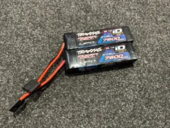2x Traxxas Power Cell LiPo 7600mAh 7.4V 2S 25C ID TRX2869X in een nette staat!